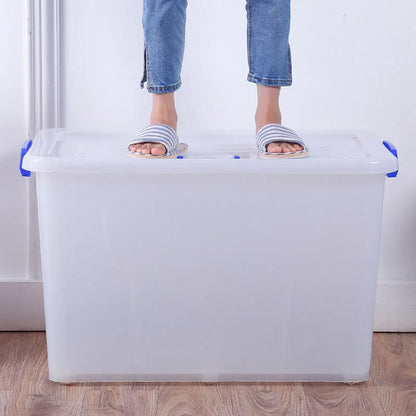 Stackable Plastic Storage Box with Lid & Handles | 6.5L to 45L | Clear