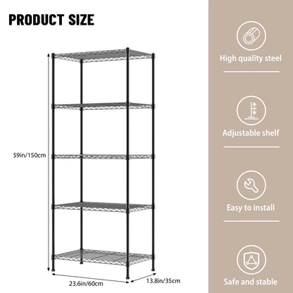 Heavy Duty Adjustable Wire Shelving Unit | 3, 4 or 5 Tier | Kitchen & Garage