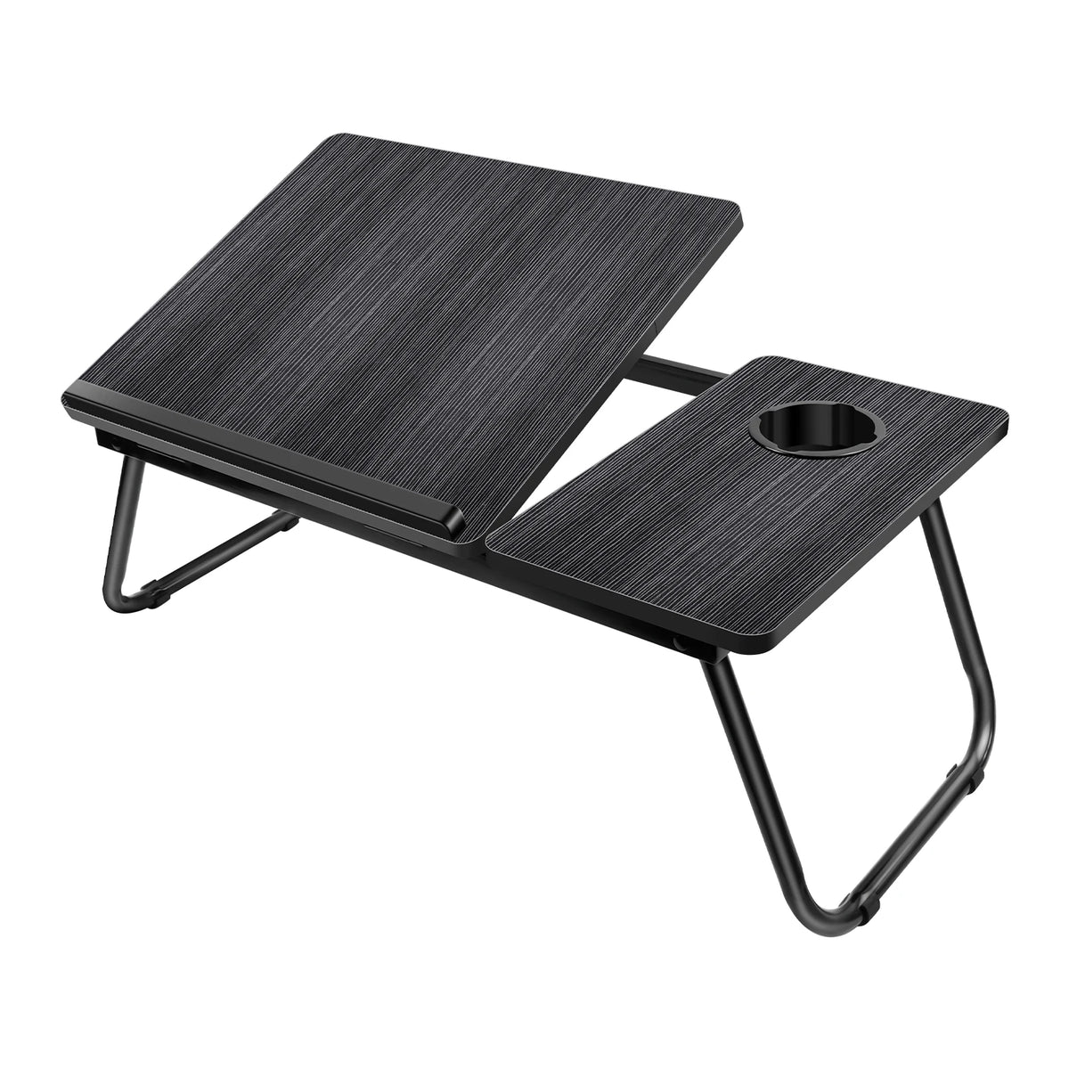 Laptop Bed Tray with Foldable Legs, Cup Slot & Reading Holder