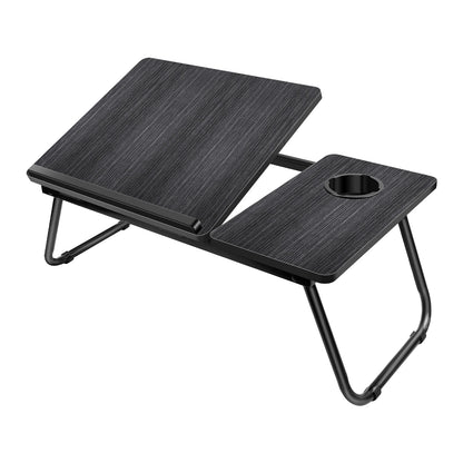 Laptop Bed Tray with Foldable Legs, Cup Slot & Reading Holder