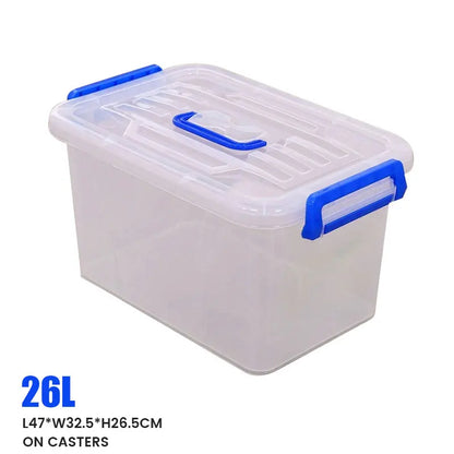 Plastic Storage Box Boxes Lid Handles Food Container Home Kitchen Office Box 6.5L/10L/15L/20L/26L/35L/45L