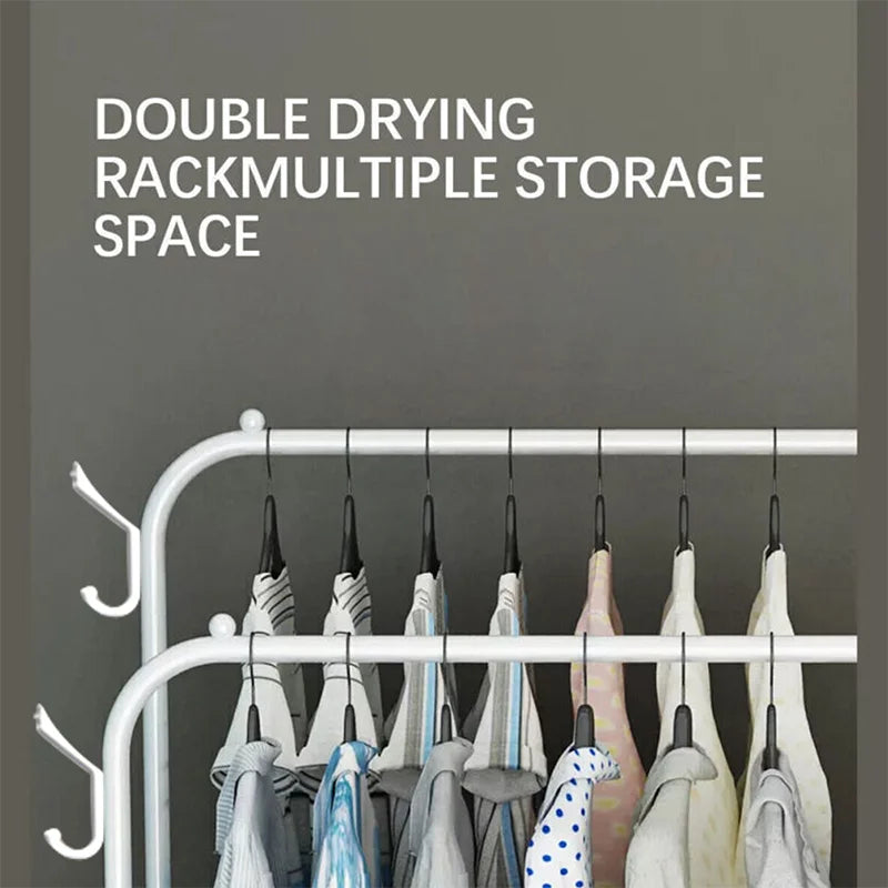 Double Rail Freestanding Clothes Rack | L110×W54×H150cm | Metal