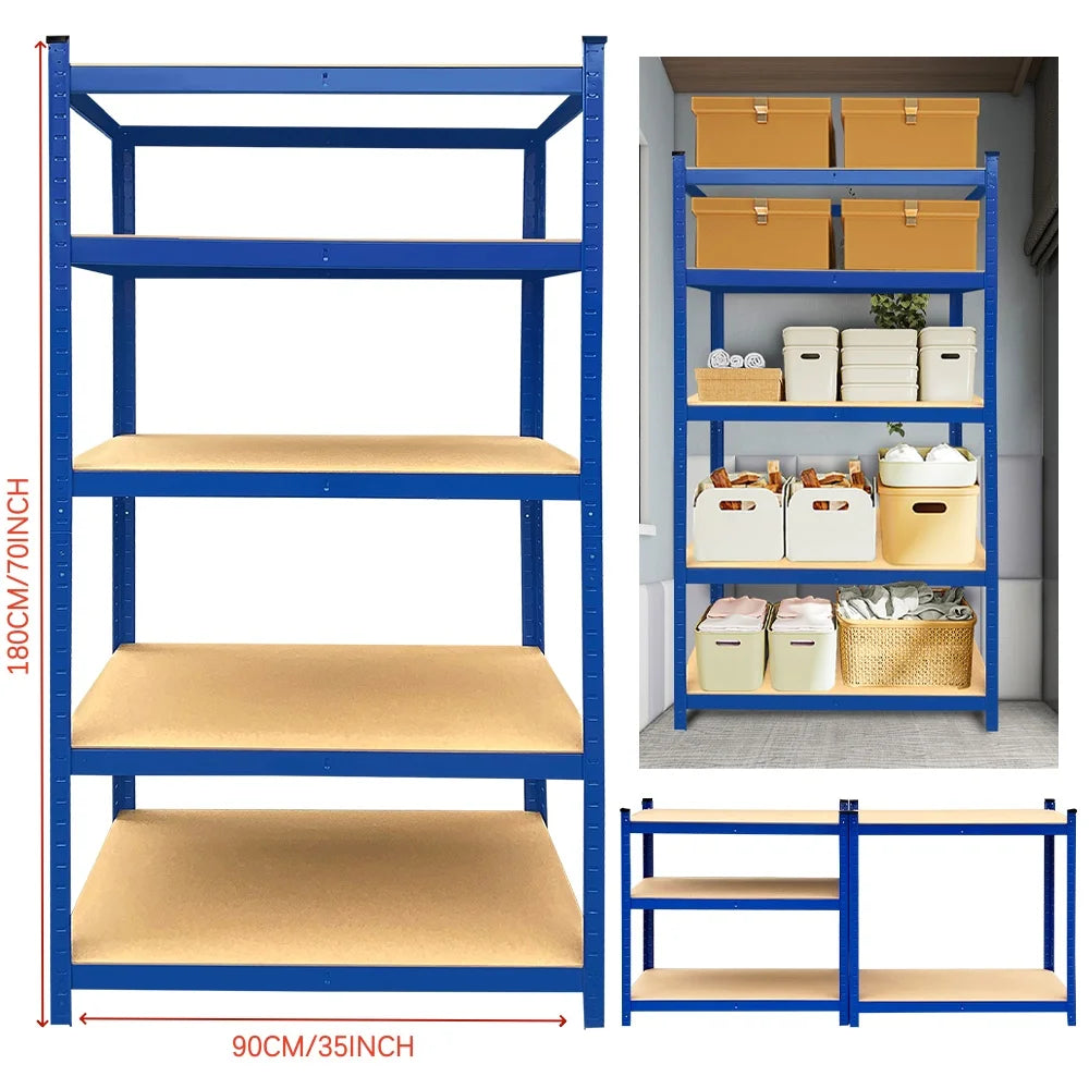 5-Shelf Heavy Duty Adjustable Shelving Unit – 875KG Capacity