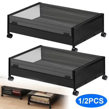 Under-Bed Storage Organiser 35L | Wheels, Lid & Clear Window | 62×42×18cm