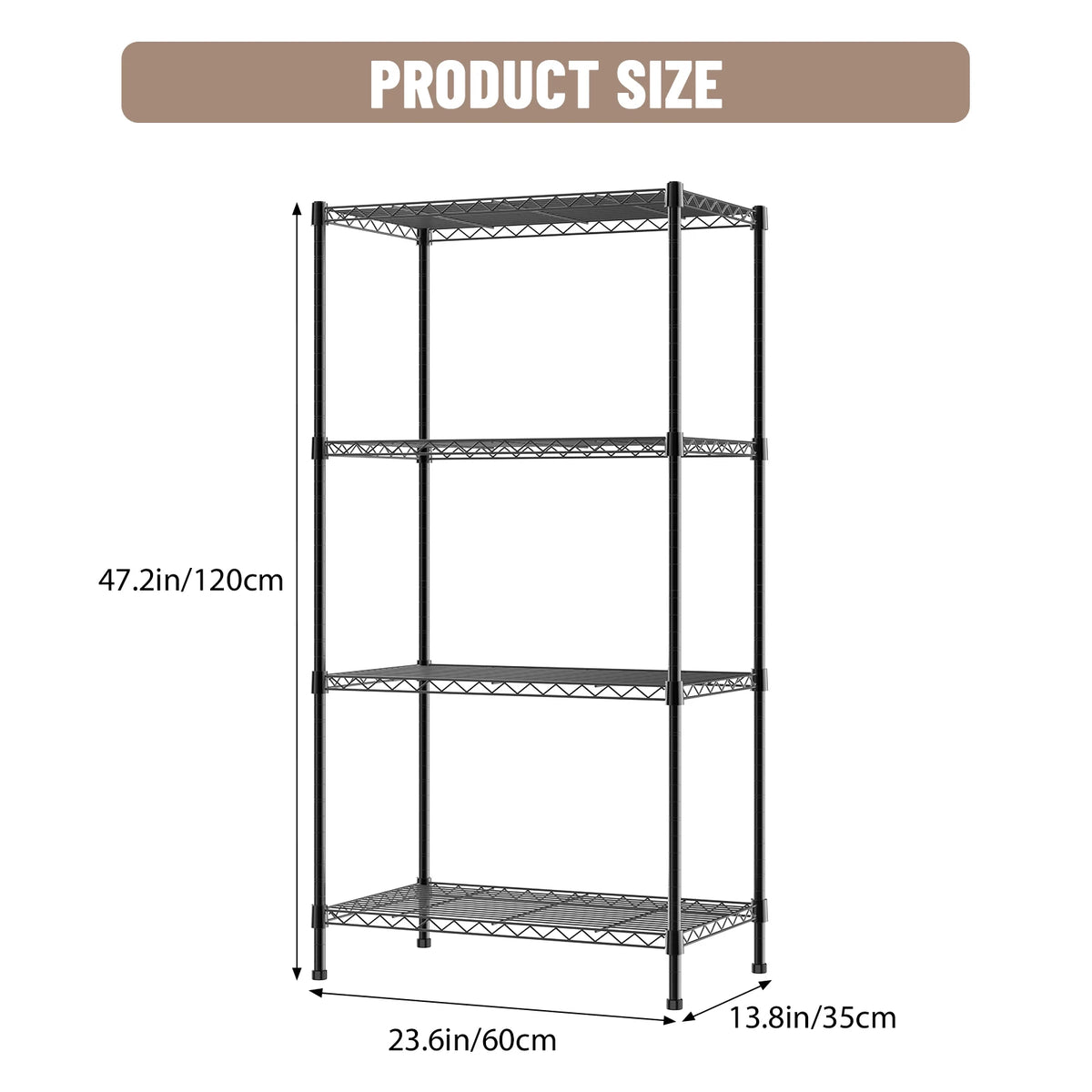 Heavy Duty Adjustable Wire Shelving Unit | 3, 4 or 5 Tier | Kitchen & Garage