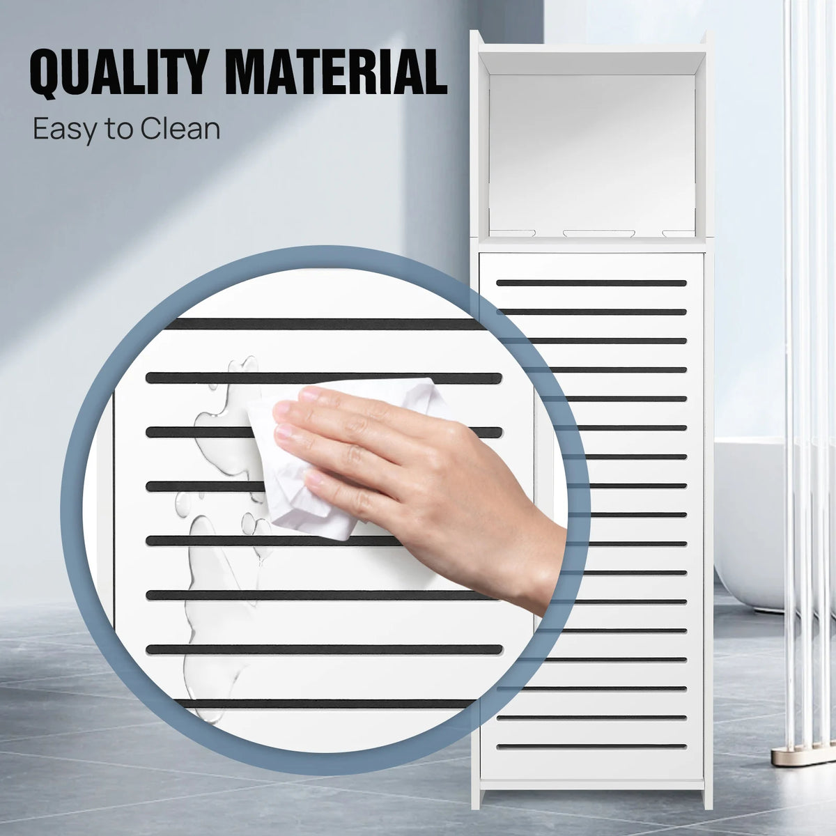 3-Tier Bathroom Floor Cabinet with Door - Freestanding Storage Organizer for Bathroom, Kitchen, Bedroom, Living Room