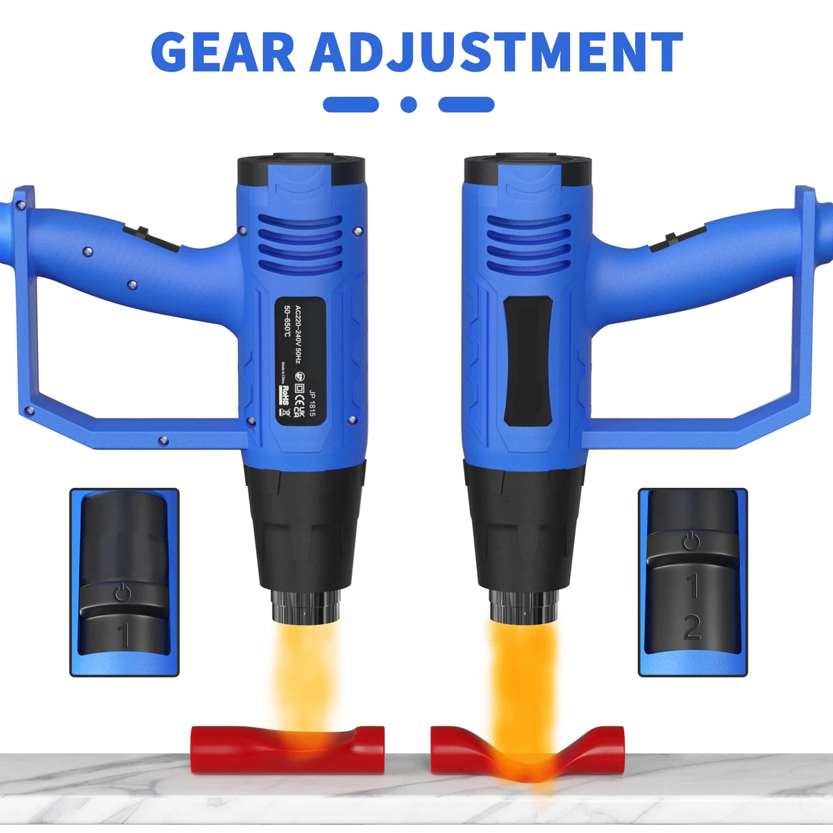 2000W Professional Heat Gun with 3 Nozzles | Variable Temperature