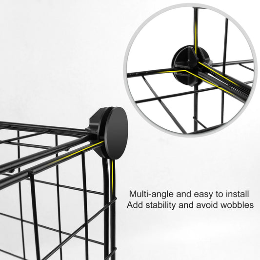 VickyHome 6/12 Cubes Wire Metal Grid Stackable Storage Shelves Multifunctional DIY Bookshelf and Shelving Unit for Home Office