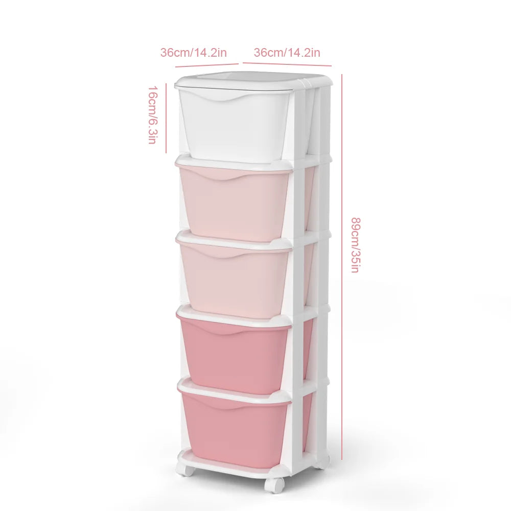 5/6-Tier Rolling Drawer Storage Cabinet | Stackable Home Organiser with Wheels
