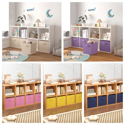 BonChoice Foldable Storage Cubes 30x30x30cm with Handle Pack of 6, Fabric Open Storage Bins Wardrobe  Organization