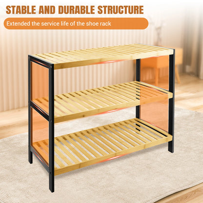 3-Tier Natural Bamboo Shoe Rack