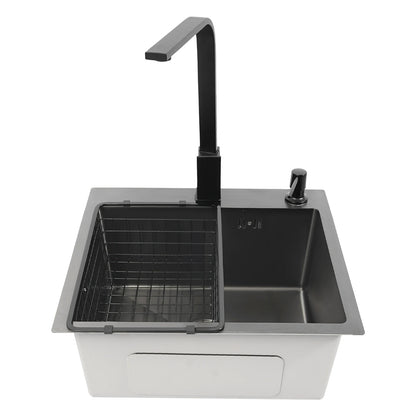 Black Stainless Steel Kitchen Sink with Faucet & Soap Dispenser | Nano-Coated