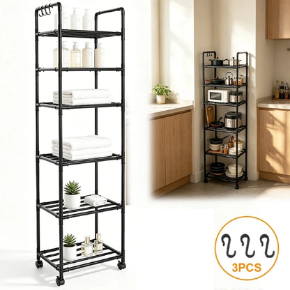 6-Tier Rolling Storage Shelf | Kitchen, Bathroom & Laundry Organiser