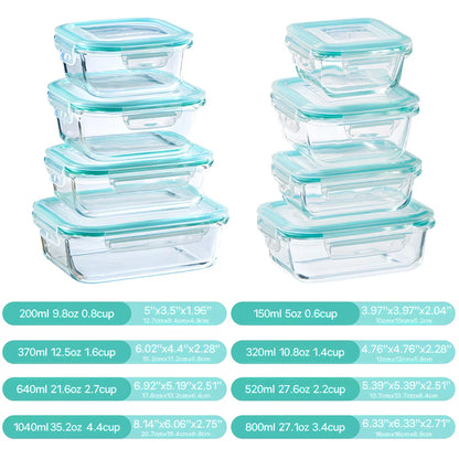 Local Warehouse Glass Lunch Box Food Storage Containers Ideal for Meal Prep Sealing Microwave Refrigerator Dishwasher Food Safe