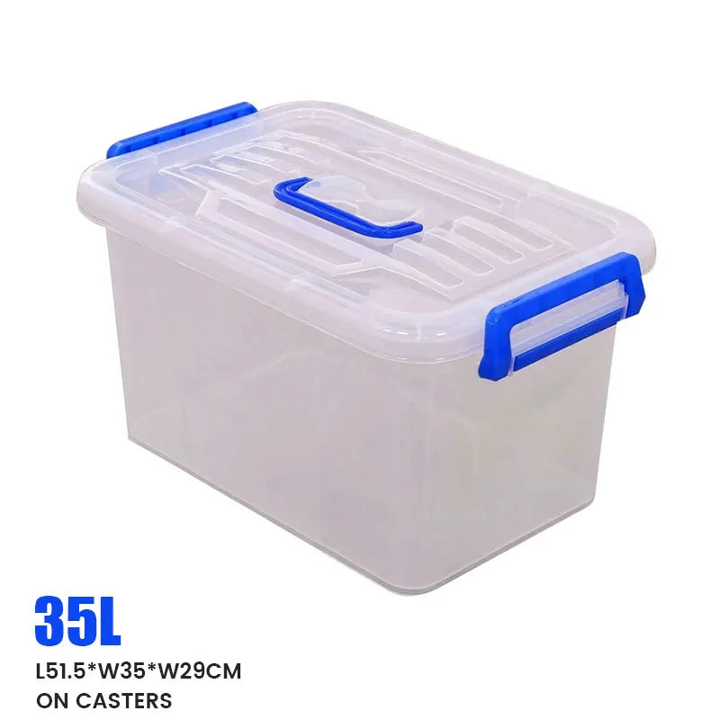 Plastic Storage Box Boxes Lid Handles Food Container Home Kitchen Office Box 6.5L/10L/15L/20L/26L/35L/45L