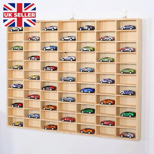 FOR Hot Wheels Diecast Car Matchbox 1/64 Display Wooden Unit Shelf Toy Storage