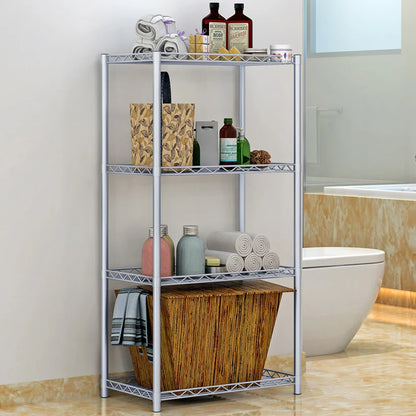 4-Tier Metal Storage Rack | 50 kg Capacity | Kitchen, Bathroom & Office Shelf
