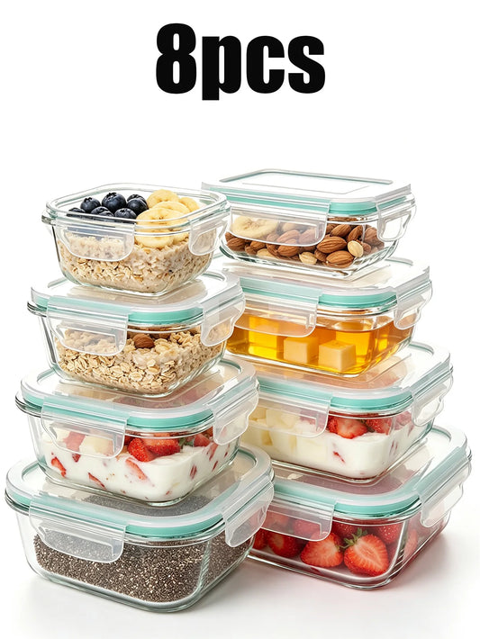 Local Warehouse Glass Lunch Box Food Storage Containers Ideal for Meal Prep Sealing Microwave Refrigerator Dishwasher Food Safe