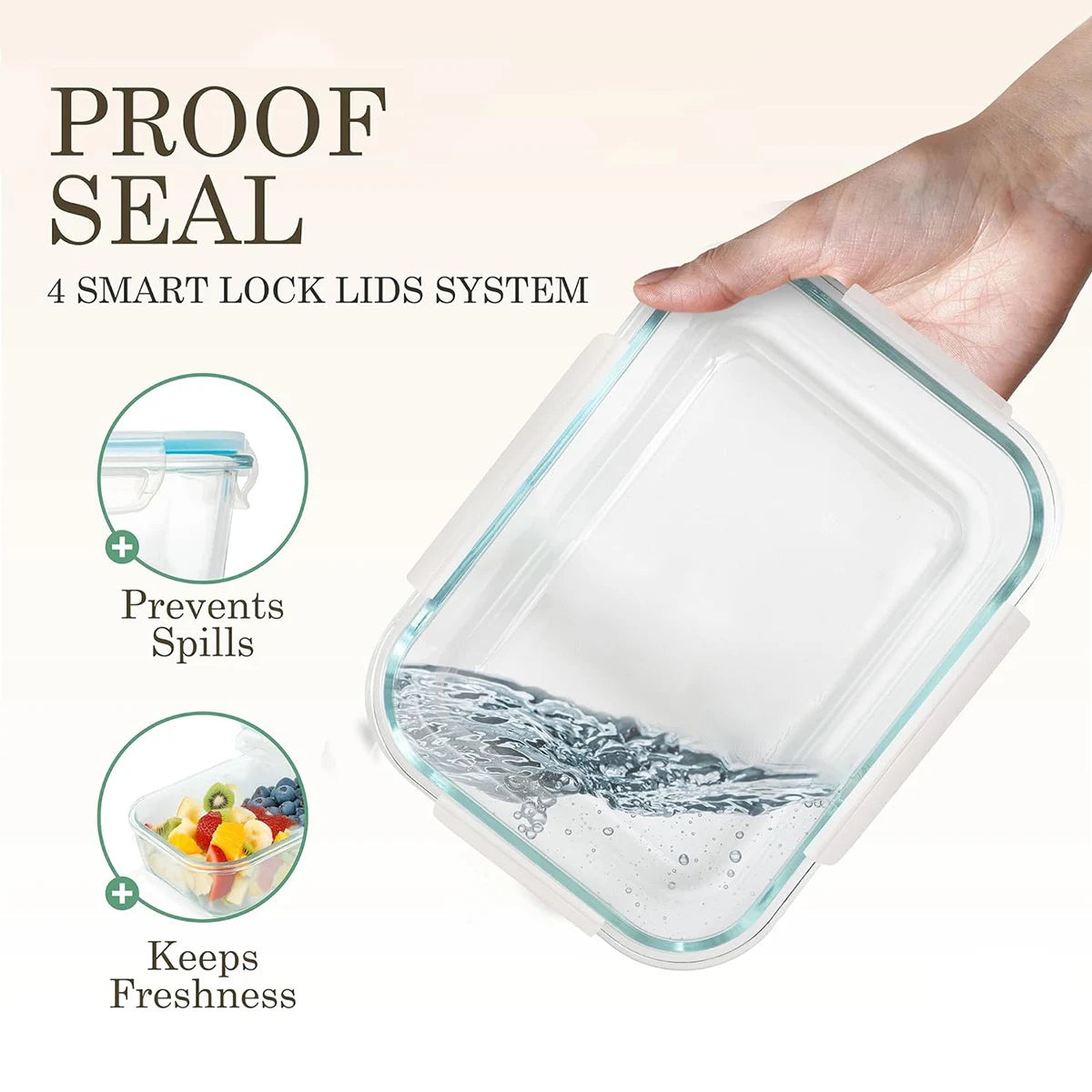 Local Warehouse Glass Lunch Box Food Storage Containers Ideal for Meal Prep Sealing Microwave Refrigerator Dishwasher Food Safe