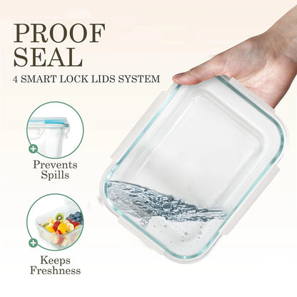 Local Warehouse Glass Lunch Box Food Storage Containers Ideal for Meal Prep Sealing Microwave Refrigerator Dishwasher Food Safe