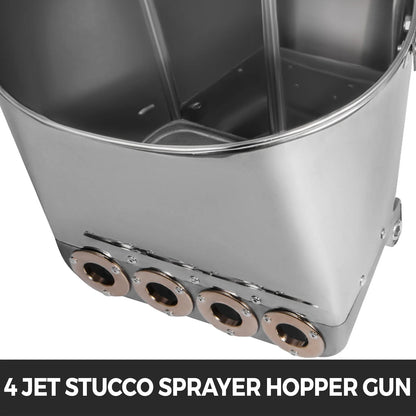 SucceBuy 4 Jet 3 Hp Stucco Sprayer Plaster  Hopper Paint Spray Gun Wall Painting Concrete Tool for Painting Wall or Ceilings