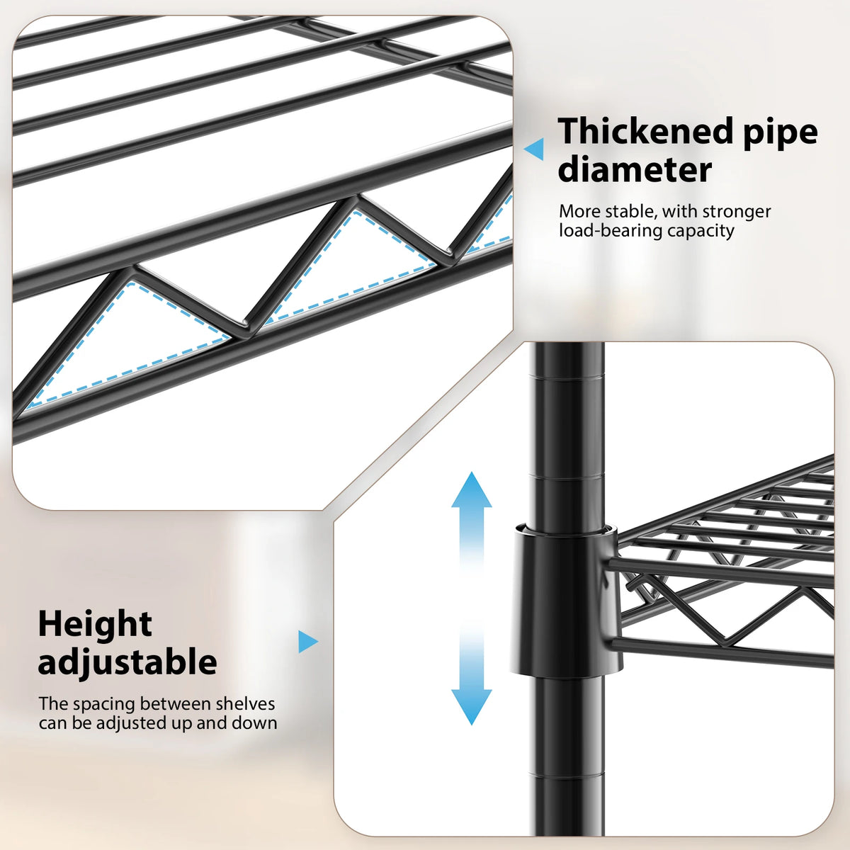 Heavy Duty Adjustable Wire Shelving Unit | 3, 4 or 5 Tier | Kitchen & Garage
