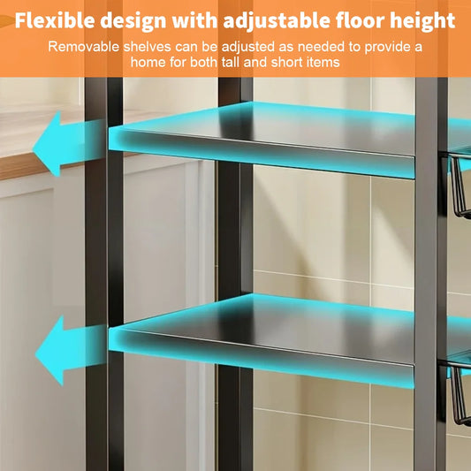 4-Tier Rolling Kitchen Storage Rack | Carbon Steel | 50 kg Capacity