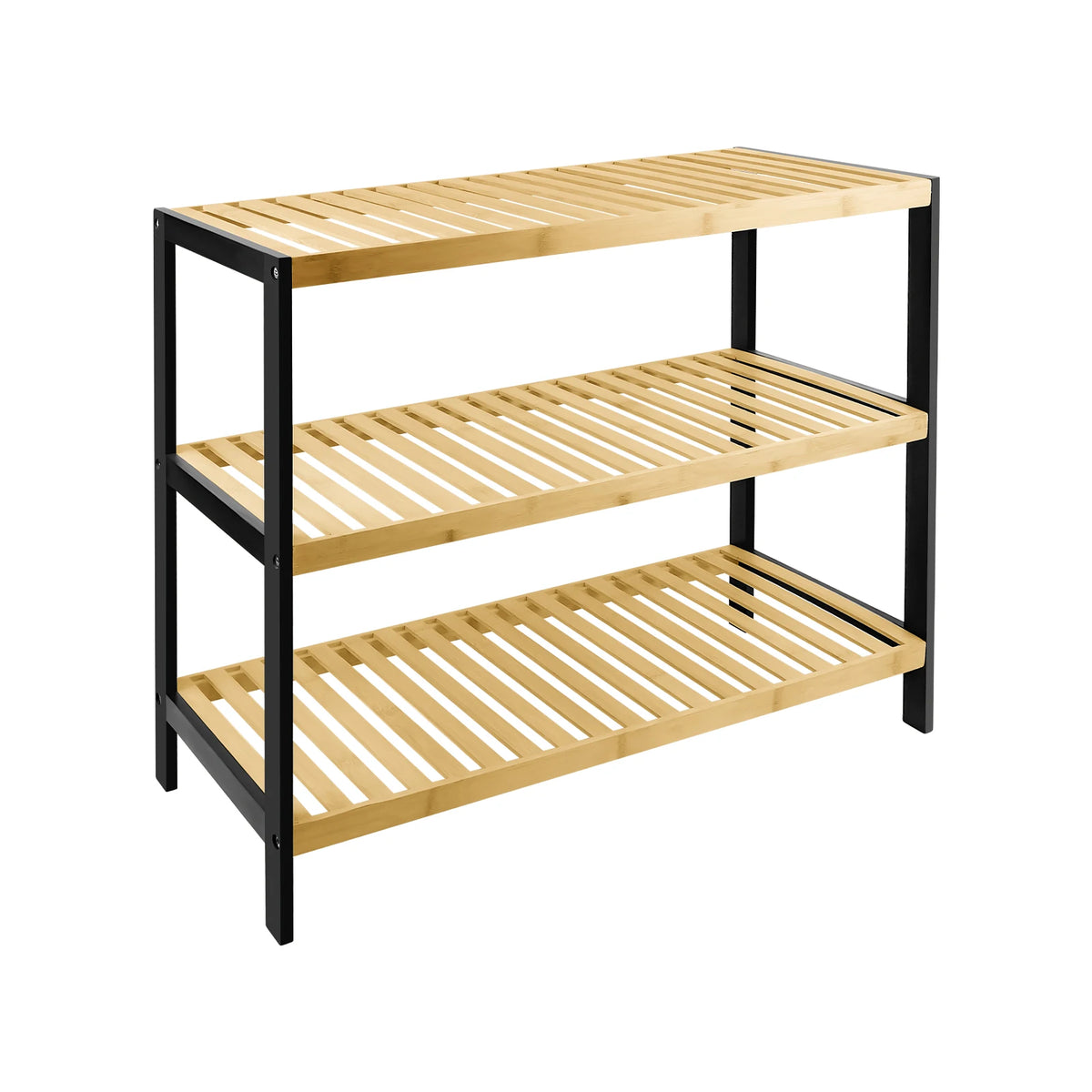 3 Tier Natural Bamboo Shoe Rack, Easy Assembly & Clean, Space-saving, Durable Shoe Racks Storage, Wooden Shoe Rack