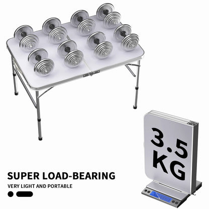 Portable Folding Table | 90cm | Lightweight Steel & Aluminium | Non-Slip Feet