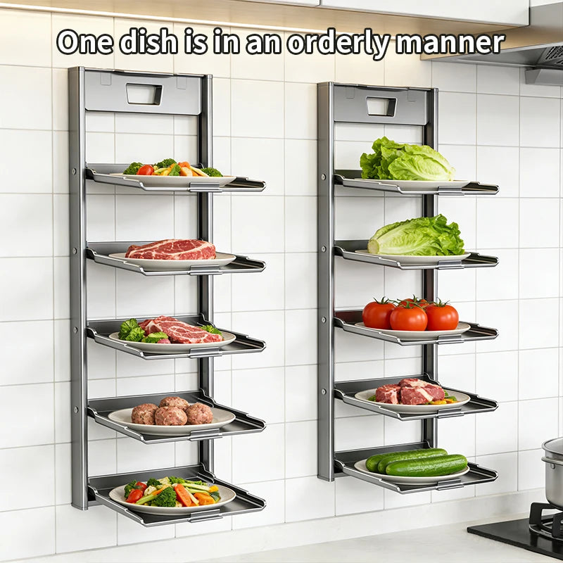 4-Tier Foldable Wall-Mounted Spice Rack | Space-Saving Kitchen Organiser