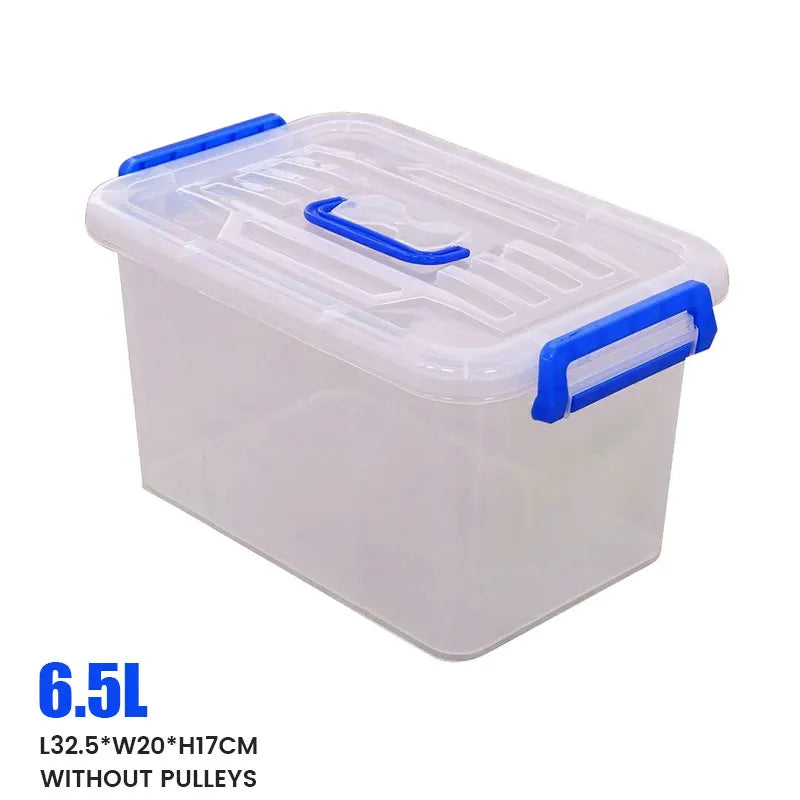 Plastic Storage Box Boxes Lid Handles Food Container Home Kitchen Office Box 6.5L/10L/15L/20L/26L/35L/45L