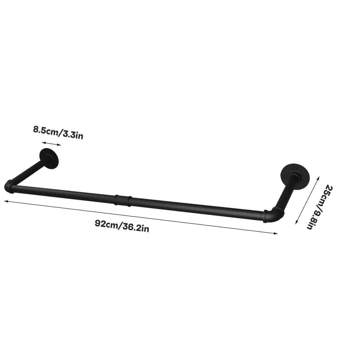 Wall-Mounted Industrial Pipe Clothes Rail – Pack of 2