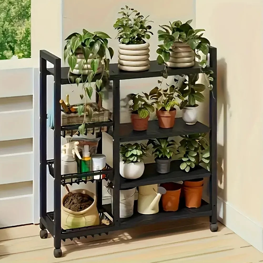 Wheeled Kitchen Storage Rack with Baskets – Multi-Tier Shelving Unit