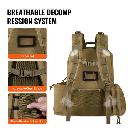 SucceBuy Tactical Range Backpack 2/6 Pistols Gun Backpack with Independent Pistol Bags and Magazines Pistol Backpack for Outdoor
