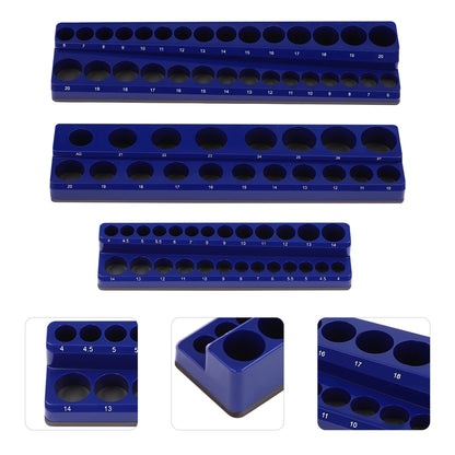 3PCS Magnetic Socket Organizer Magnetic Socket Holder Socket Tray Hold Capacity 68 Pieces