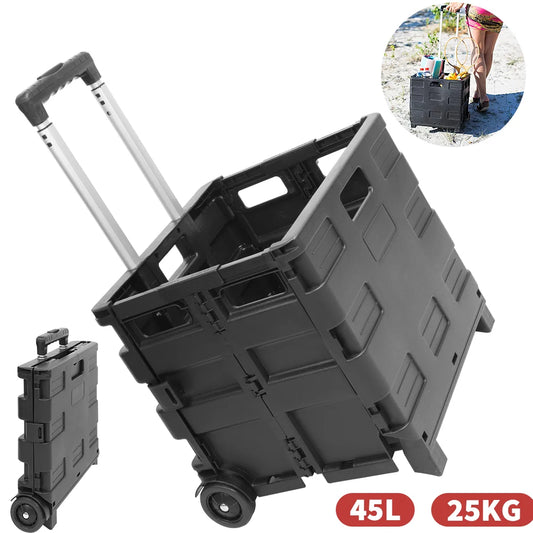 Portable Folding Grocery Cart – 45L, 25kg Capacity
