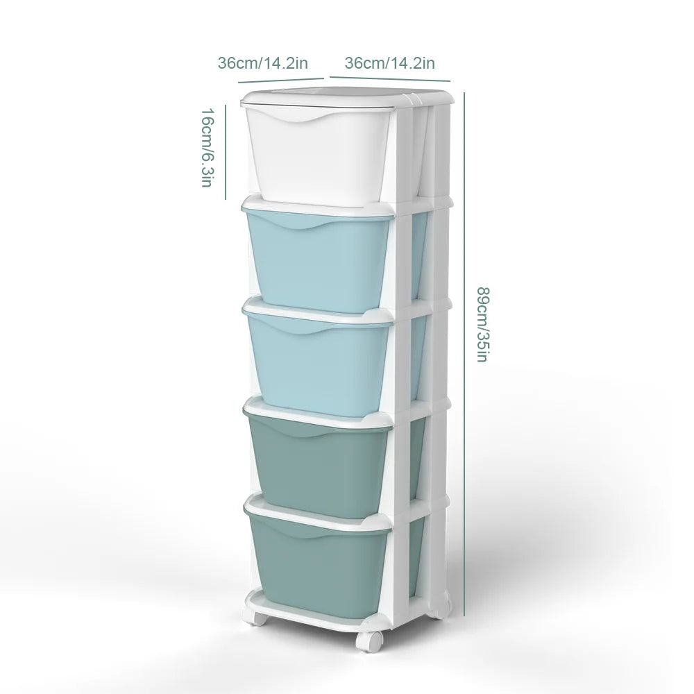 5/6-Tier Rolling Drawer Storage Cabinet | Stackable Home Organiser with Wheels