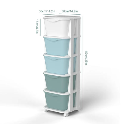 5/6-Tier Rolling Drawer Storage Cabinet | Stackable Home Organiser with Wheels
