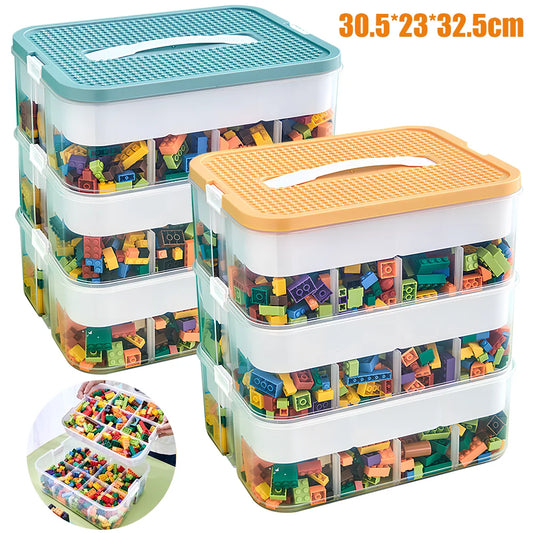 Transparent Plastic Storage Box for Building Block Dustproof and Moisture-proof Toy Storage Box Categorized Storage Stackable