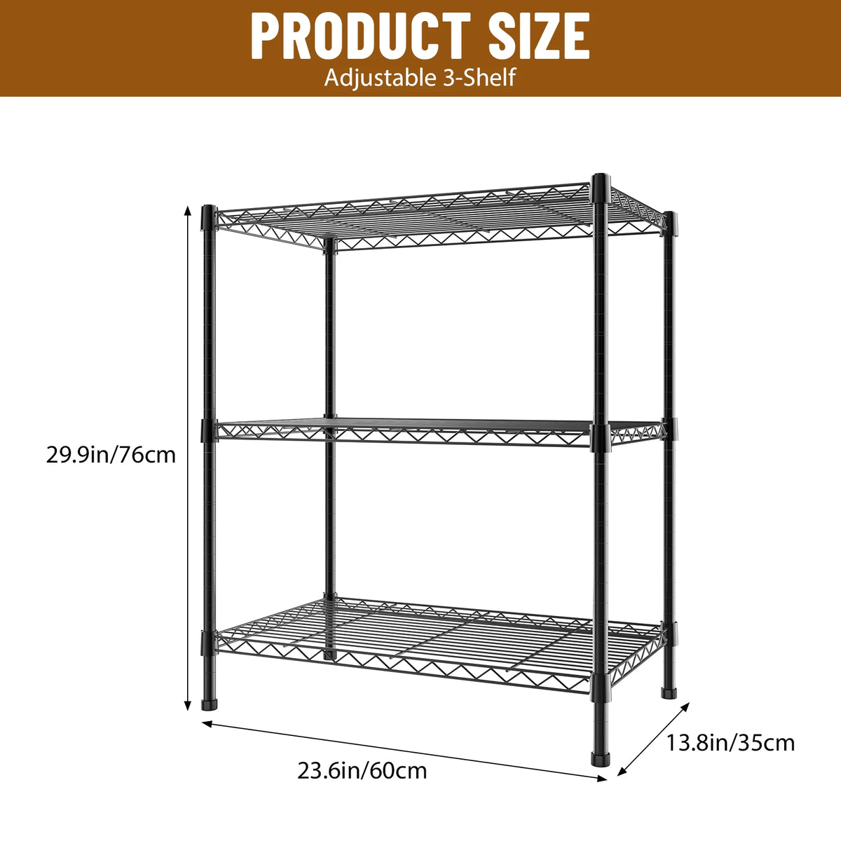 Heavy Duty Adjustable Wire Shelving Unit | 3, 4 or 5 Tier | Kitchen & Garage