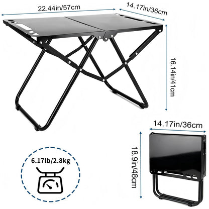 Folding Camping Side Table | Grill & Picnic Table | Portable Outdoor Tactical Table | Black
