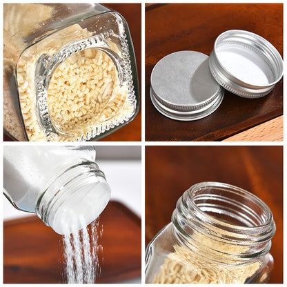 12-Piece Glass Spice Jar Set | 120ml | Transparent Seasoning Bottles