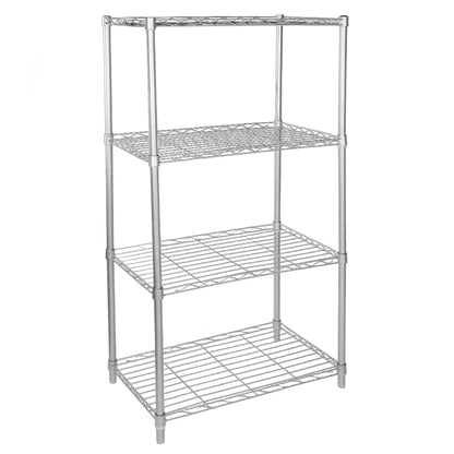 Metal Storage Rack 4-Tiers Organiser Shelf Unit Display Rack for Kitchen Bathroom Office 120*56*35cm