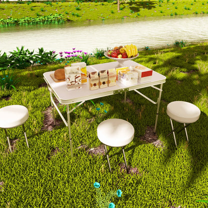 3FT/90cm Folding Table Lightweight Portable Camping Table, Non-Slip Rubber feet , Premium Quality Steel Aluminium Foldable Table
