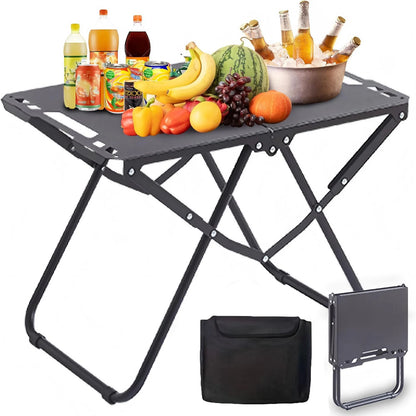 Folding Camping Side Table | Grill & Picnic Table | Portable Outdoor Tactical Table | Black