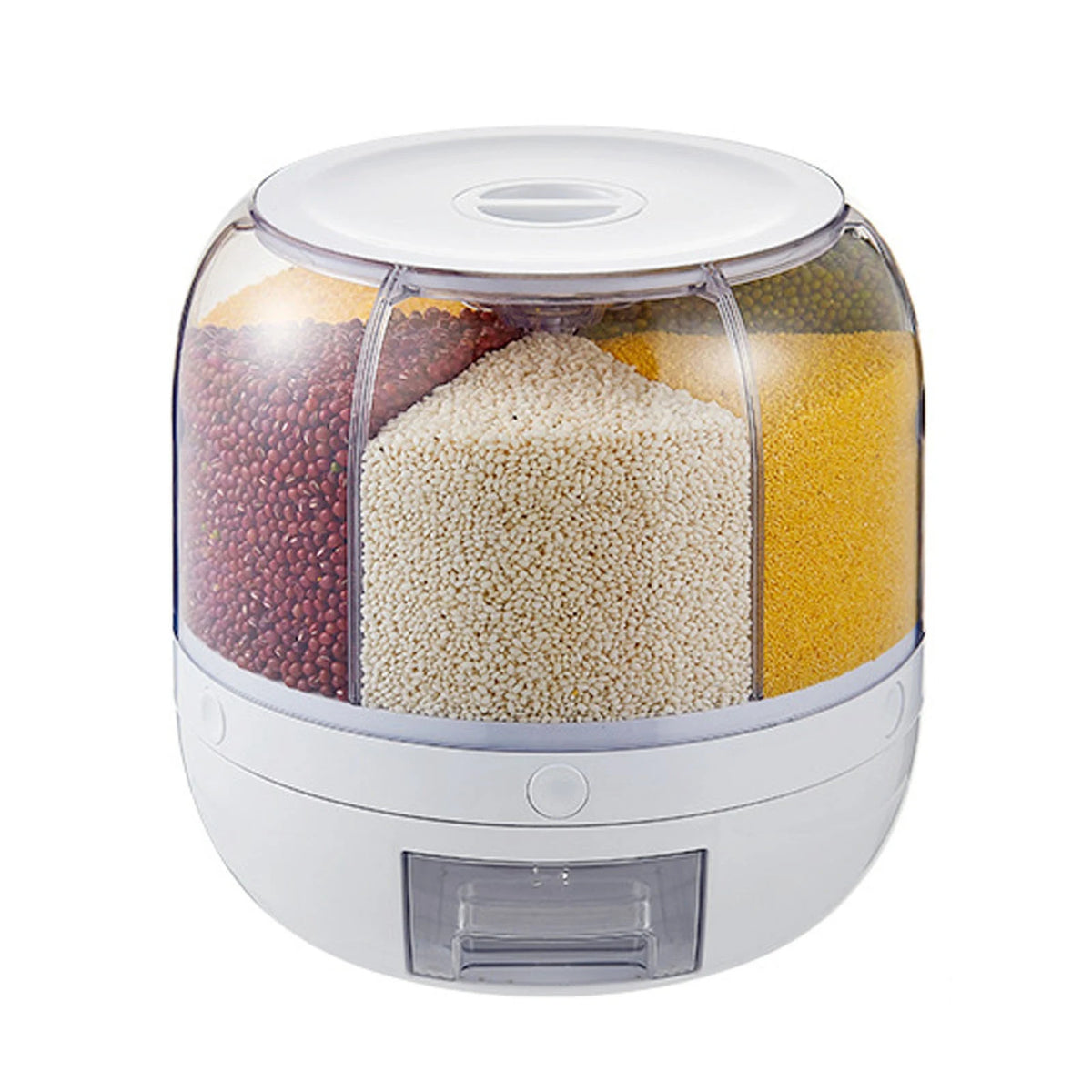 6-Grid Rotating Cereal & Grain Dispenser | Insect-Proof | Kitchen Pantry Organiser