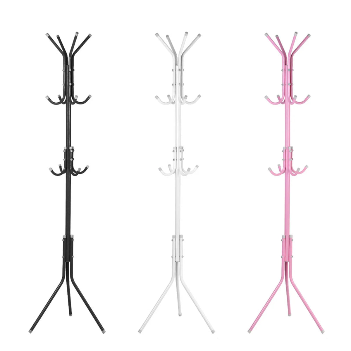 Multi-Hook Metal Coat & Hat Rack Tree Stand | 10 Hooks | 174cm