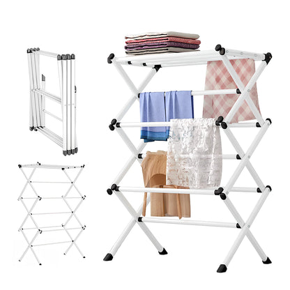 3-Tier Heavy Duty Foldable Clothes Airer Drying Rack
