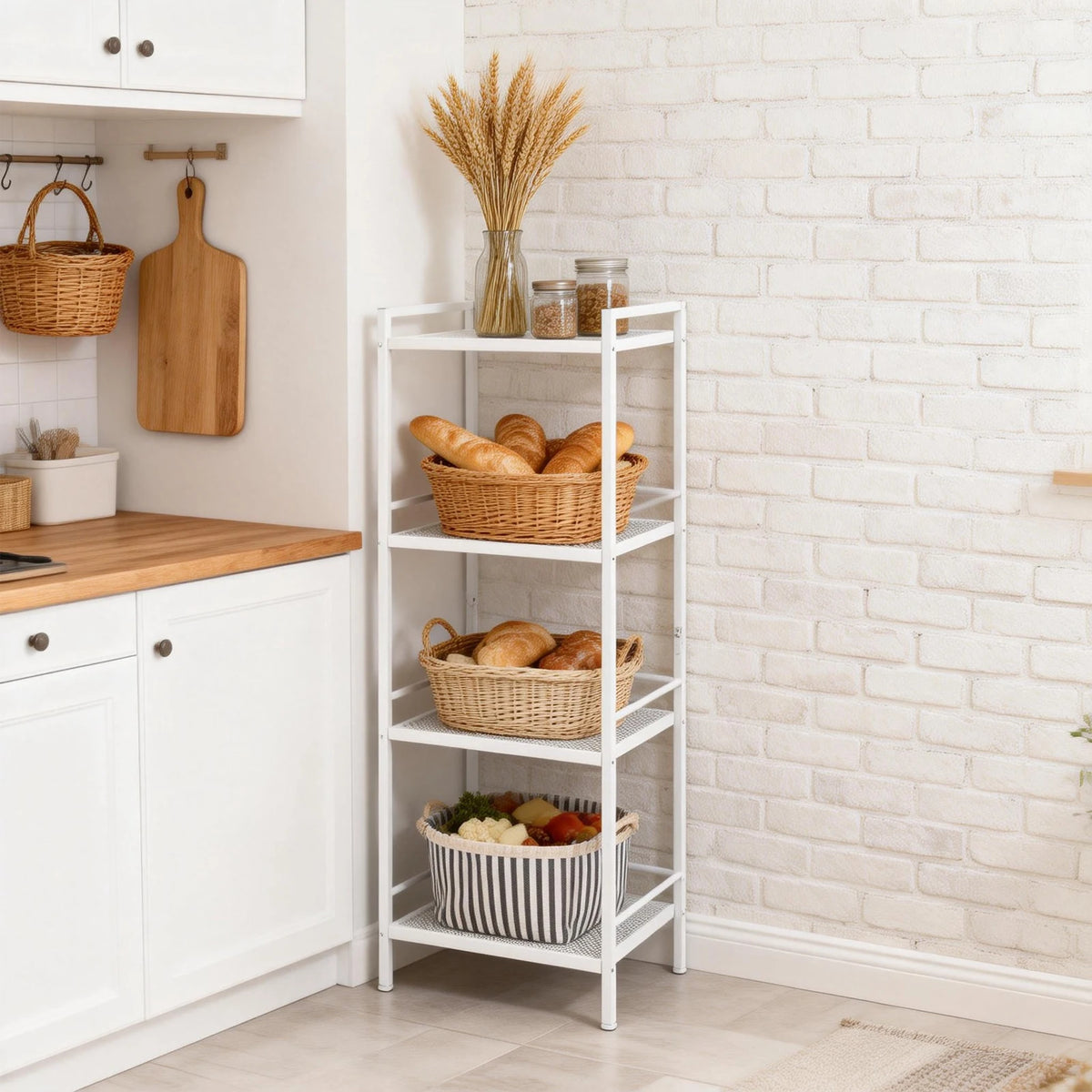 3-4 Tier Bathroom Storage Shelf, Ladder Shelf for Bathroom Storage Space-Saving Rack Organizer, Multifunctional for Kitchen