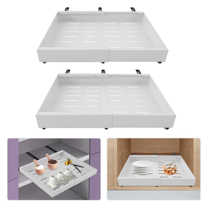 1/2Pcs Telescopic Drawer, Retractable Single Layer Sundries Storage Holder, Pull Out Storage Rack